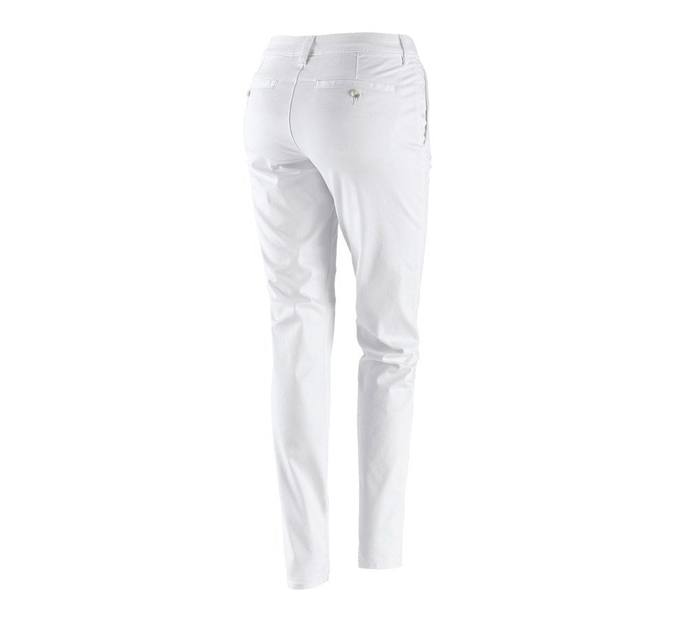 Secondary image e.s. 5-pocket work trousers Chino, ladies' white