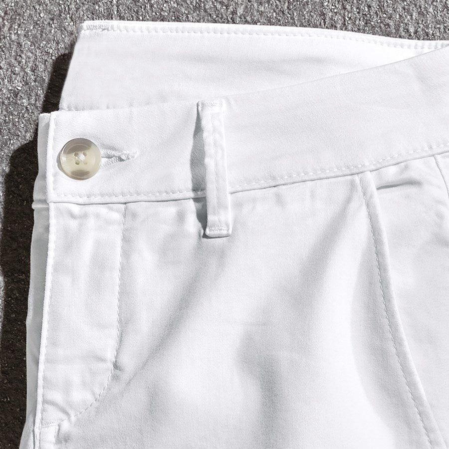 Detailed image e.s. 5-pocket work trousers Chino, ladies' white