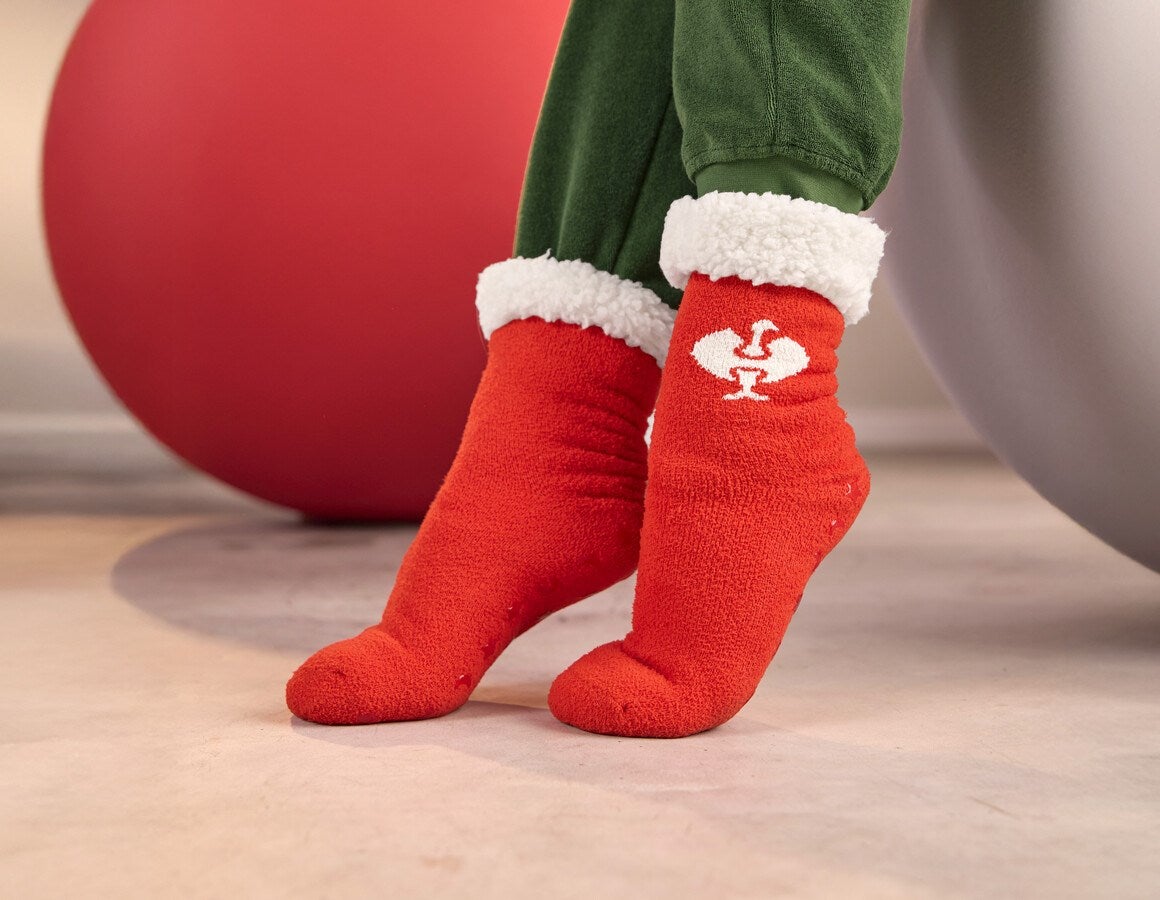 Main action image e.s. Faux fur socks straussred