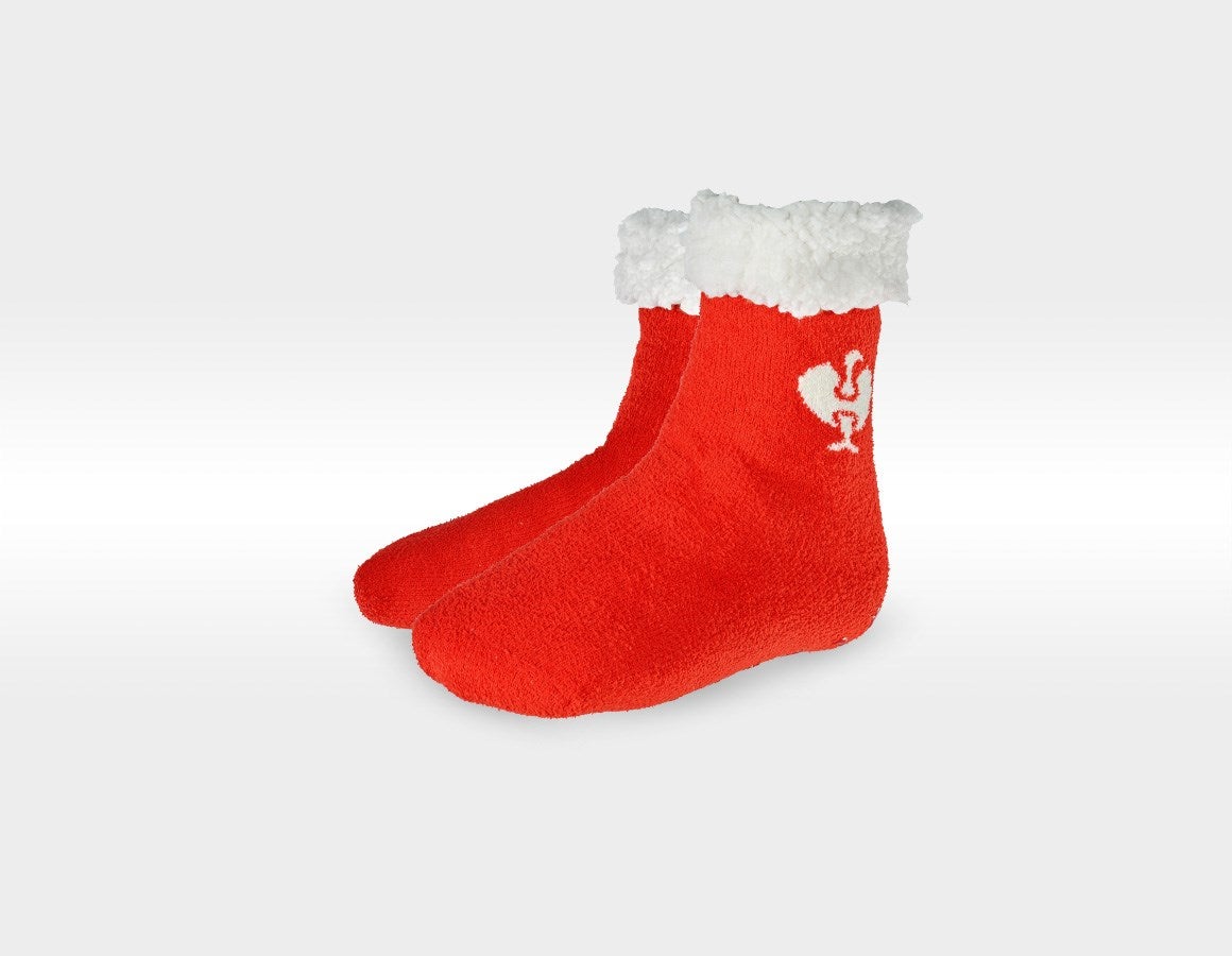 Main action image e.s. Faux fur socks, children's straussred