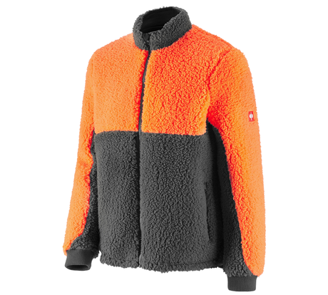 Primary image e.s. Forestry faux fur jacket high-vis orange/carbongrey