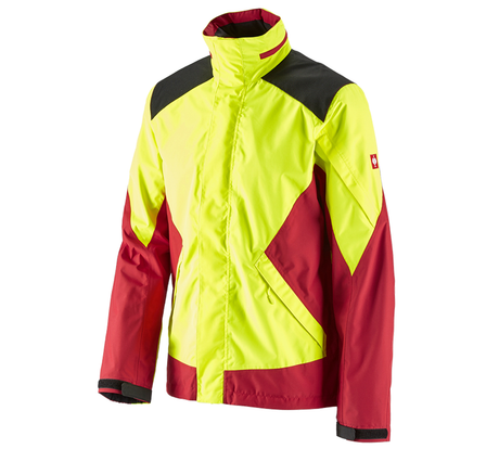 Primary image e.s. Forestry rain jacket high-vis yellow/fiery red