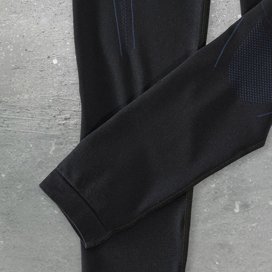 Detailed image e.s. functional long-pants seamless - warm,ladies' black/gentianblue