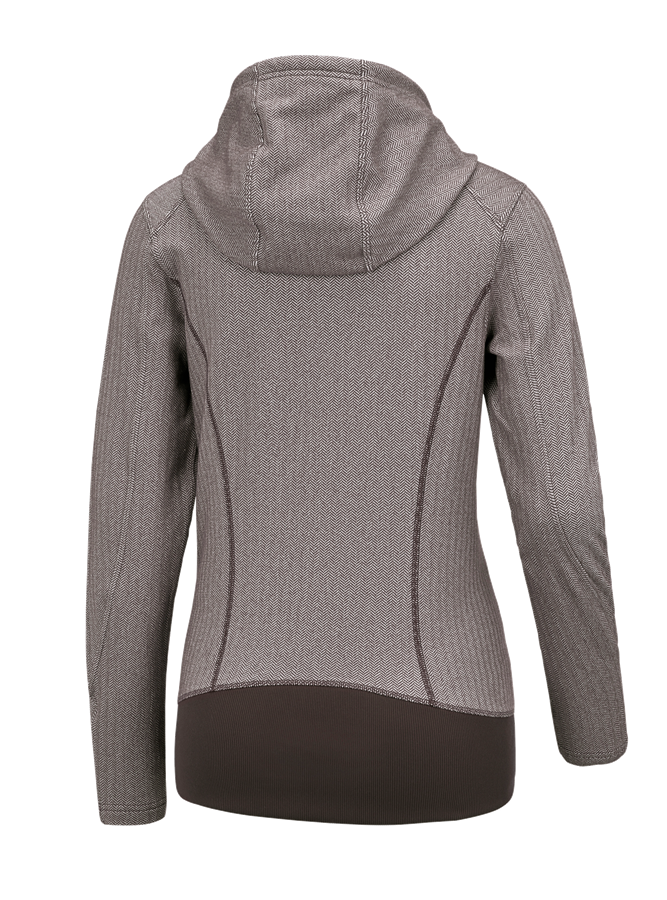 Secondary image e.s. Functional hooded jacket herringbone, ladies' chestnut