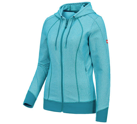 Primary image e.s. Functional hooded jacket herringbone, ladies' ocean
