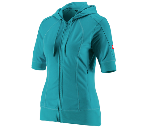 Primary image e.s.Funct. hooded jacket stripe 3/4-sleeve,ladies' ocean
