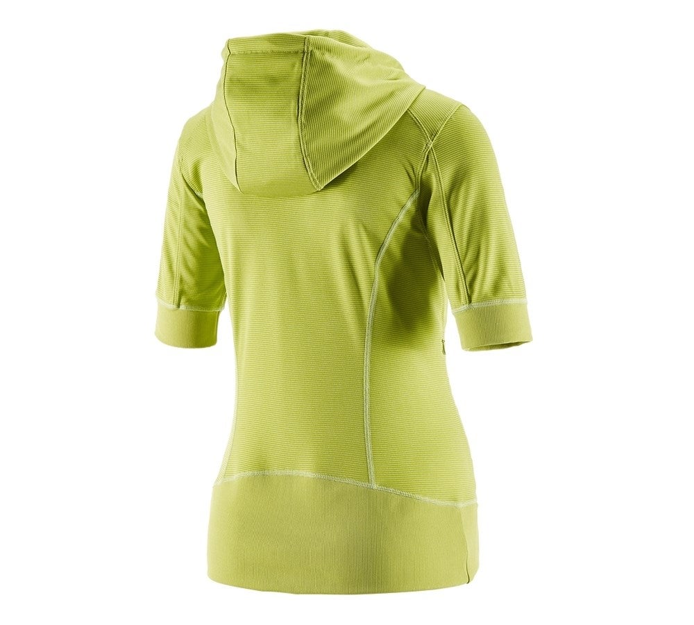 Secondary image e.s.Funct. hooded jacket stripe 3/4-sleeve,ladies' maygreen