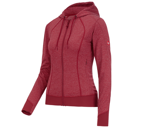Primary image e.s. Functional hooded jacket stripe, ladies' fiery red