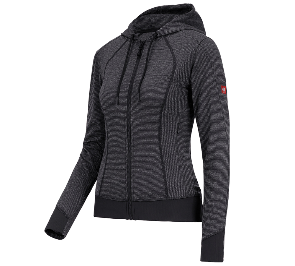 Primary image e.s. Functional hooded jacket stripe, ladies' black