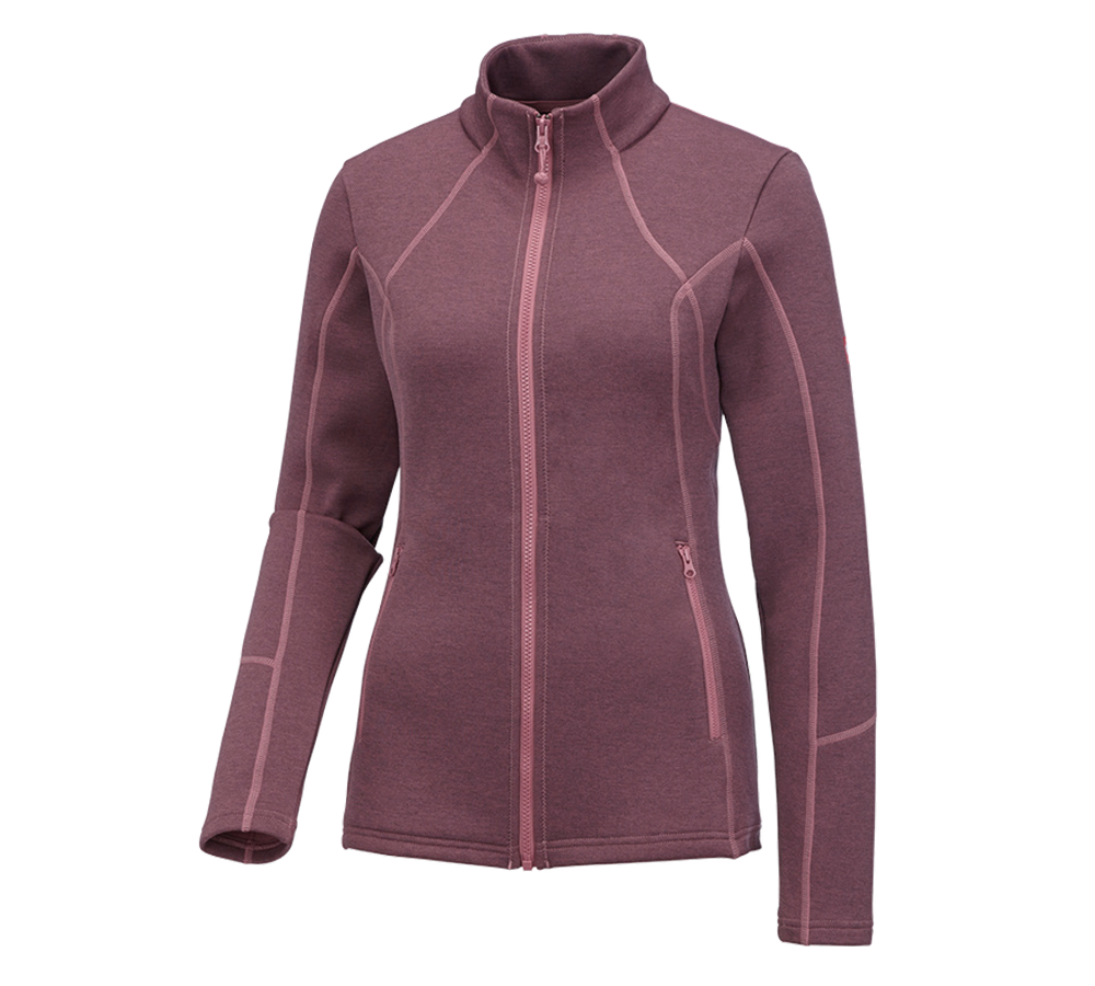 Primary image e.s. Functional sweat jacket melange, ladies' antiquepink melange