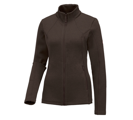 Primary image e.s. Functional sweat jacket melange, ladies' chestnut melange