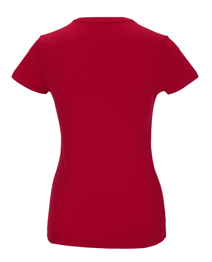 Secondary image e.s. Functional T-shirt poly cotton, ladies' fiery red