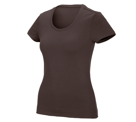 Primary image e.s. Functional T-shirt poly cotton, ladies' chestnut