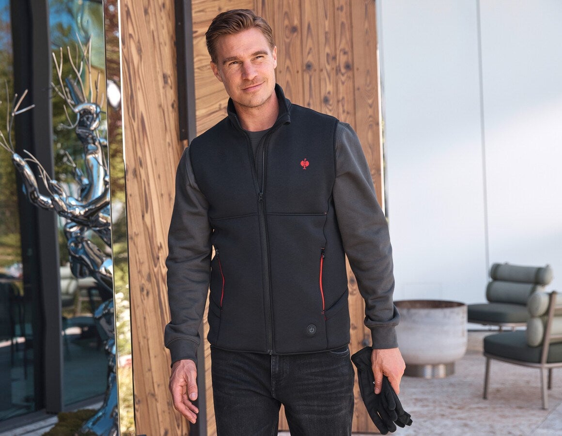 Main action image e.s. Heated bodywarmer climafoam black melange