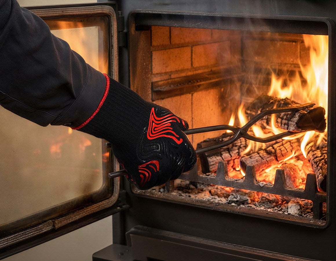 Additional image 1 e.s. Heatproof gloves heat-expert black/red