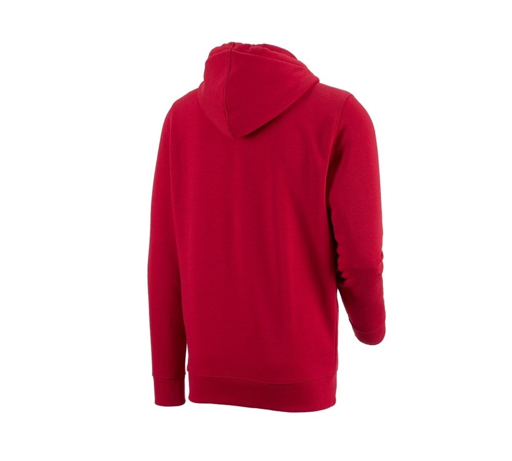 Secondary image e.s. Hoody sweatjacket poly cotton fiery red