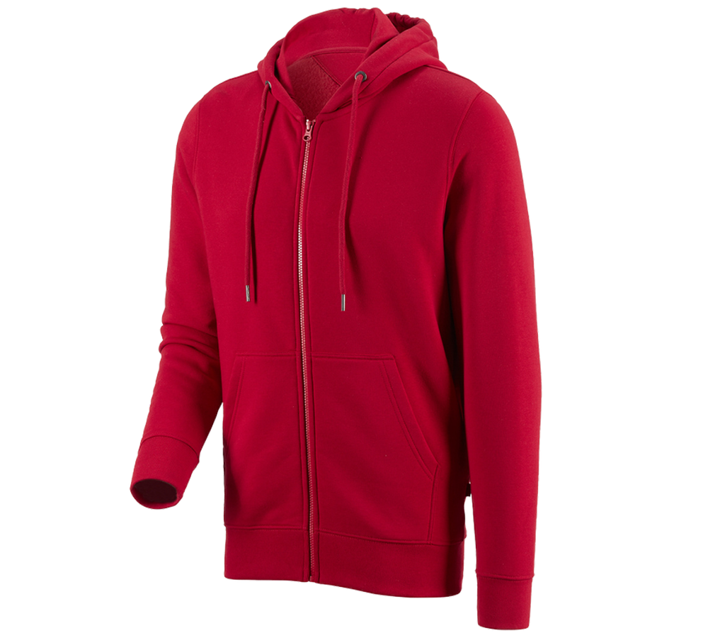 Primary image e.s. Hoody sweatjacket poly cotton fiery red