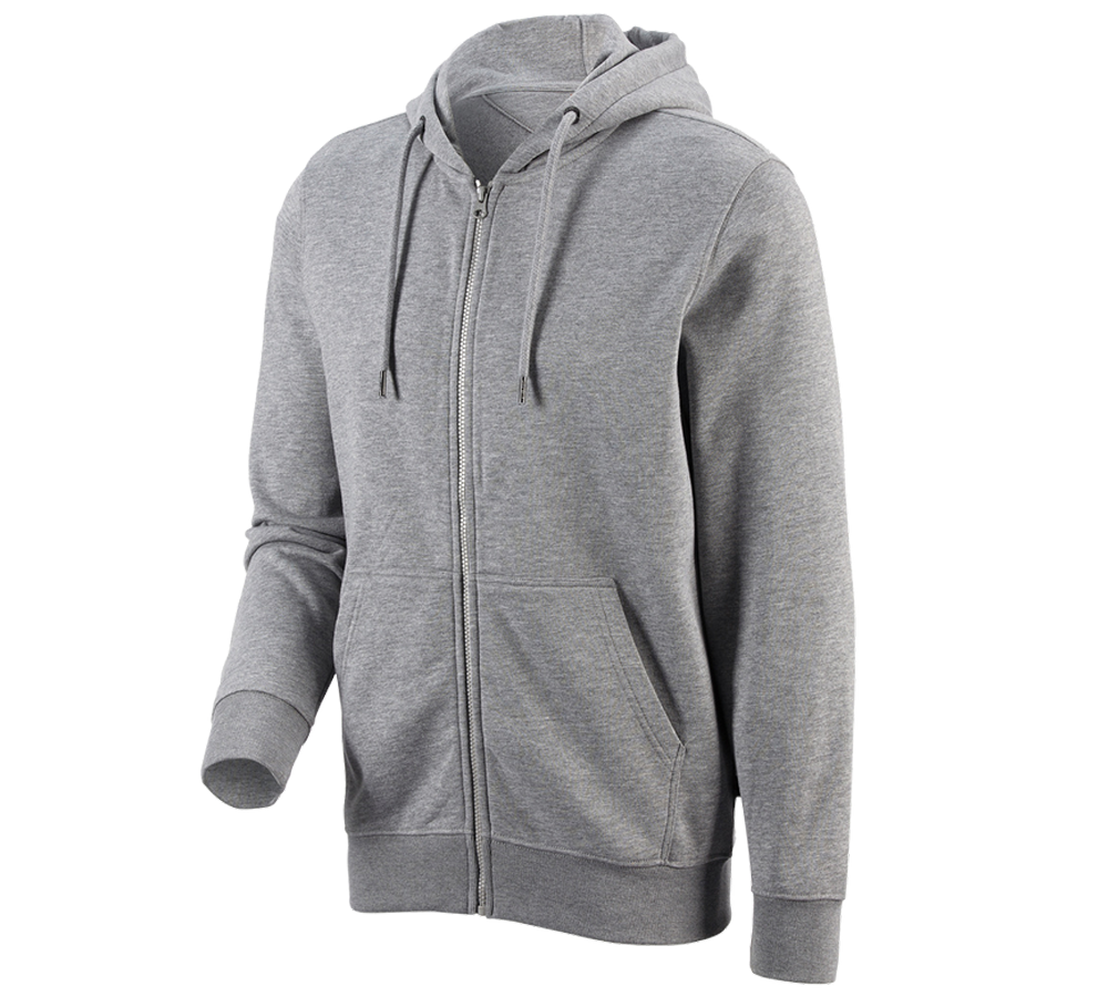 Primary image e.s. Hoody sweatjacket poly cotton grey melange