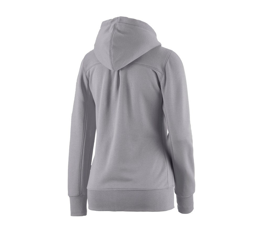 Secondary image e.s. Hoody sweatjacket poly cotton, ladies' platinum