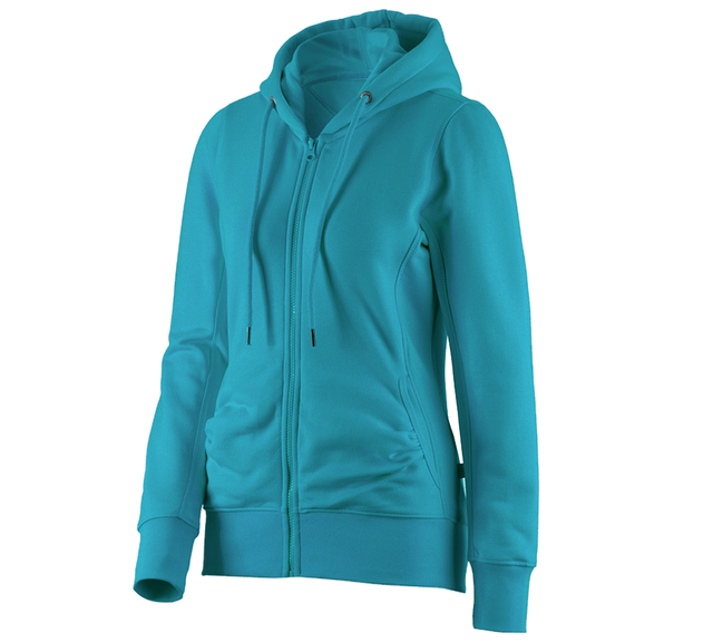 Primary image e.s. Hoody sweatjacket poly cotton, ladies' ocean