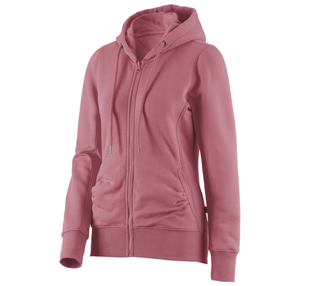 Primary image e.s. Hoody sweatjacket poly cotton, ladies' antiquepink