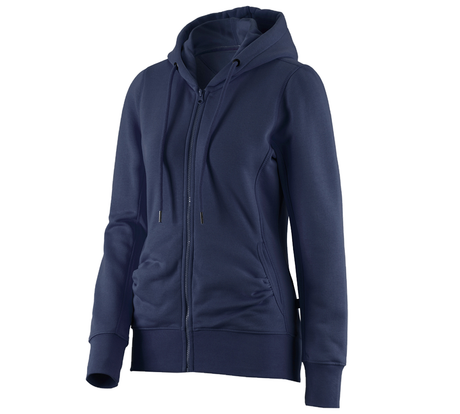 Primary image e.s. Hoody sweatjacket poly cotton, ladies' navy