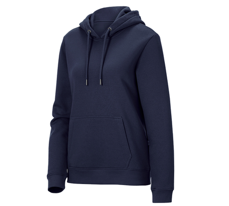 Primary image e.s. Hoody-sweatshirt poly cotton, ladies' navy