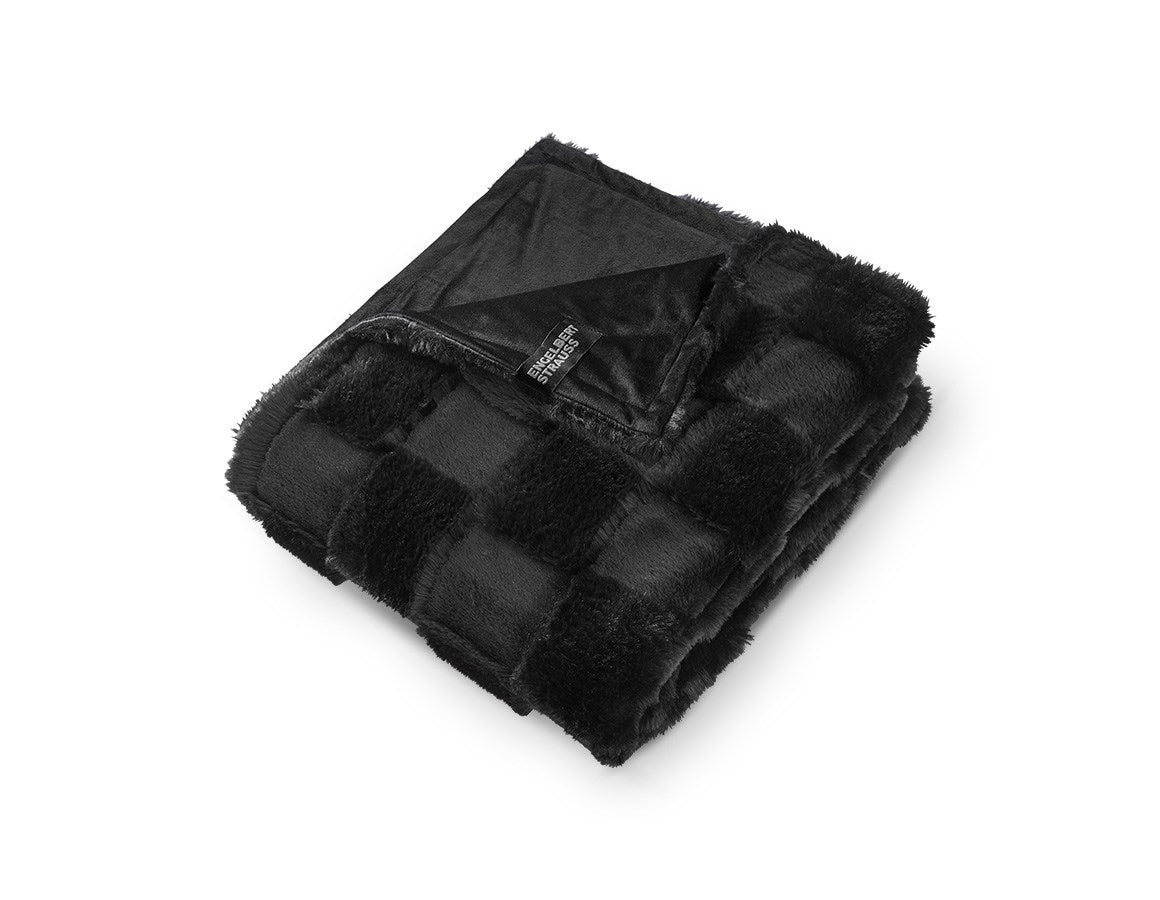 Primary image e.s. Checkered High-Loft Blanket black
