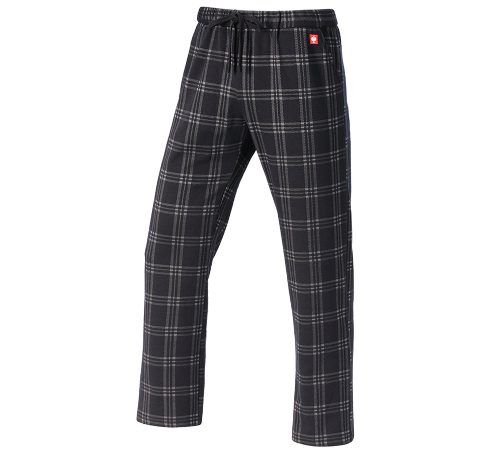 Primary image e.s. Checkered Pyjama Bottoms black/basaltgrey