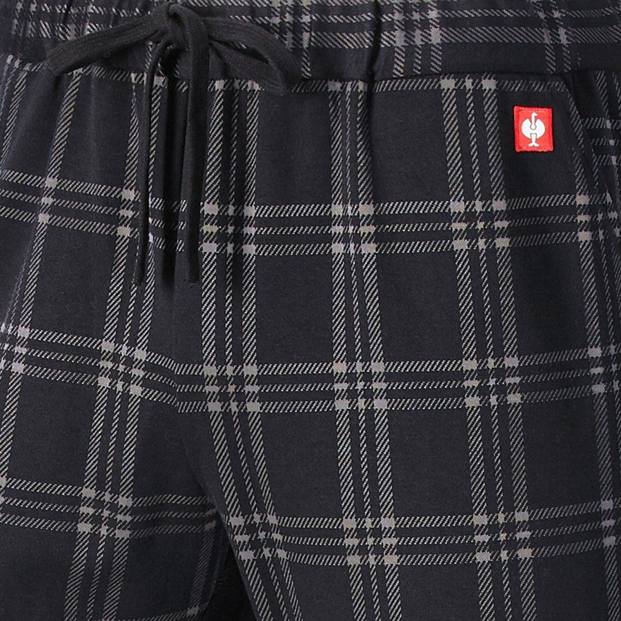 Detailed image e.s. Checkered Pyjama Bottoms black/basaltgrey