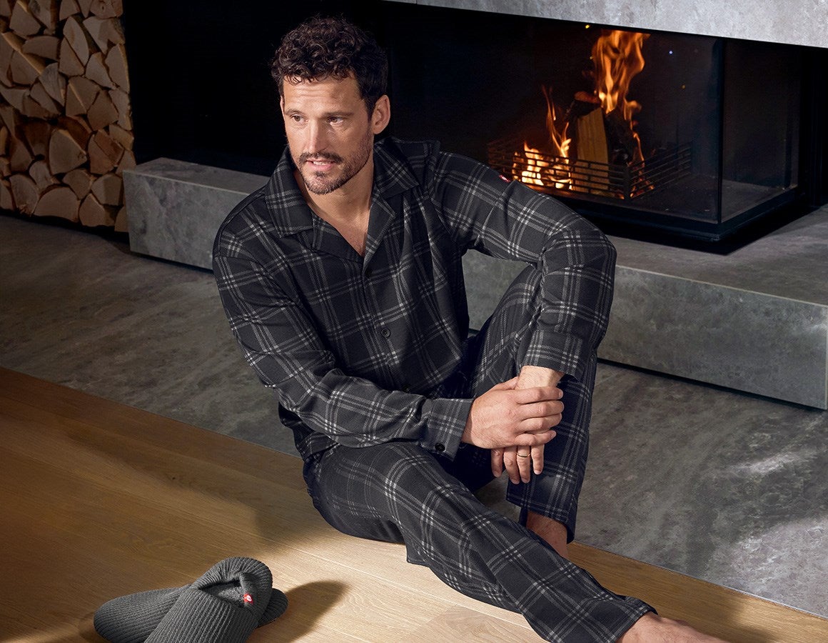 Additional image 2 e.s. Checkered Pyjama Top black/basaltgrey