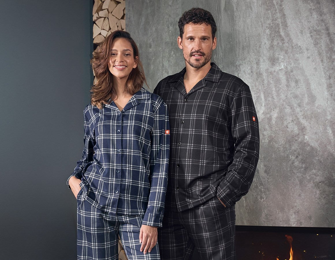 Additional image 3 e.s. Checkered Pyjama Top black/basaltgrey