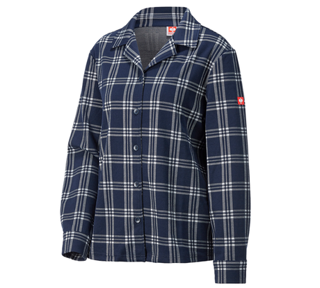 Primary image e.s. Checkered Pyjama Top, ladies' deepblue/white