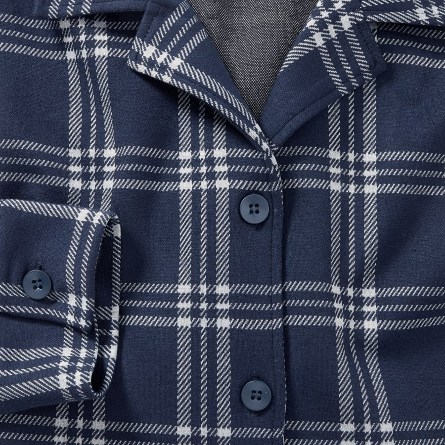 Detailed image e.s. Checkered Pyjama Top, ladies' deepblue/white