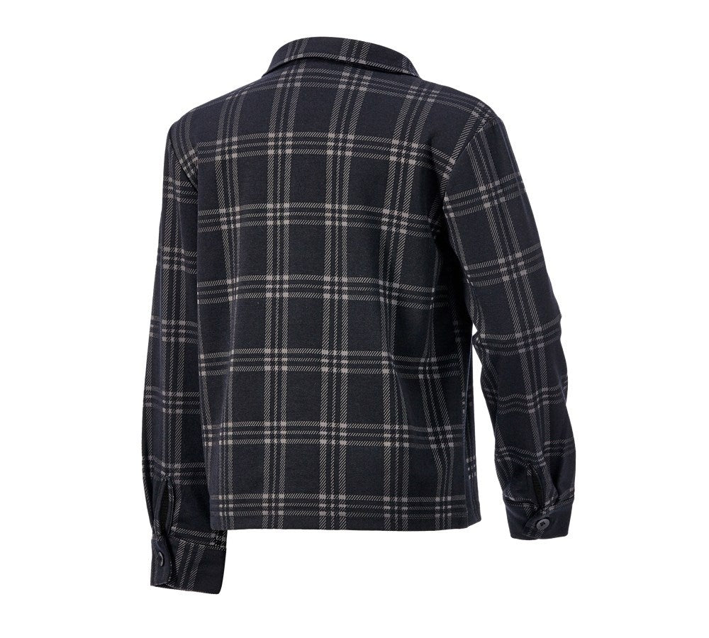 Secondary image e.s. Checkered Pyjama Top, children's black/basaltgrey