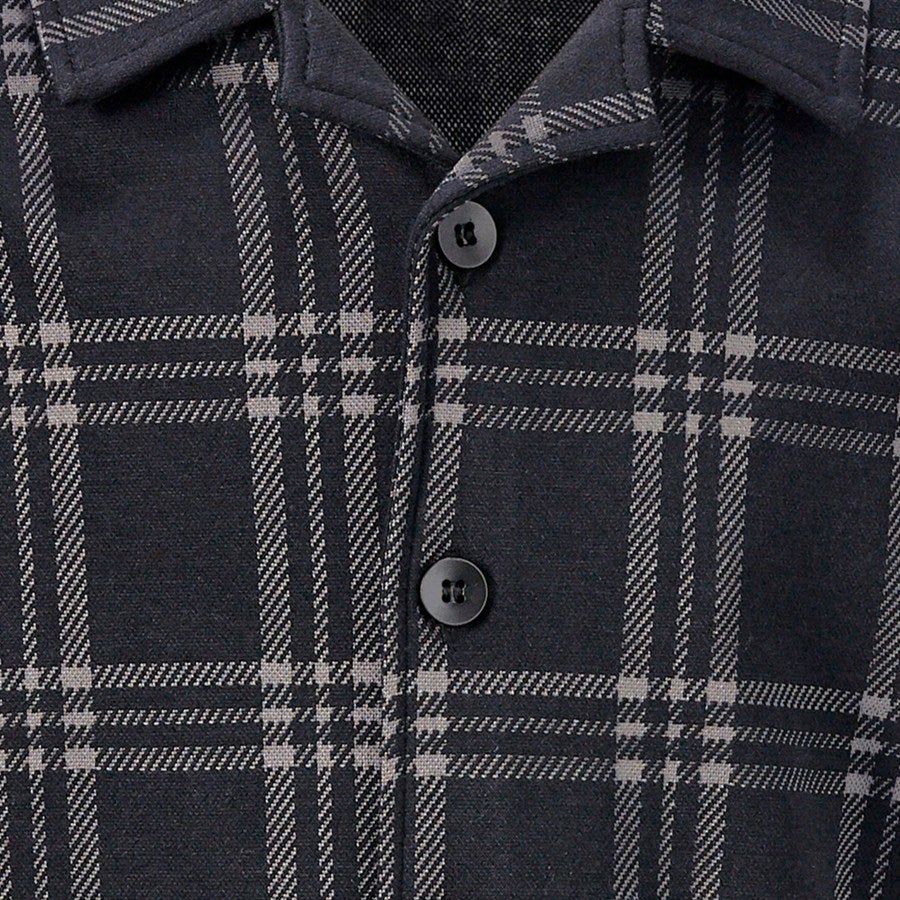 Detailed image e.s. Checkered Pyjama Top, children's black/basaltgrey