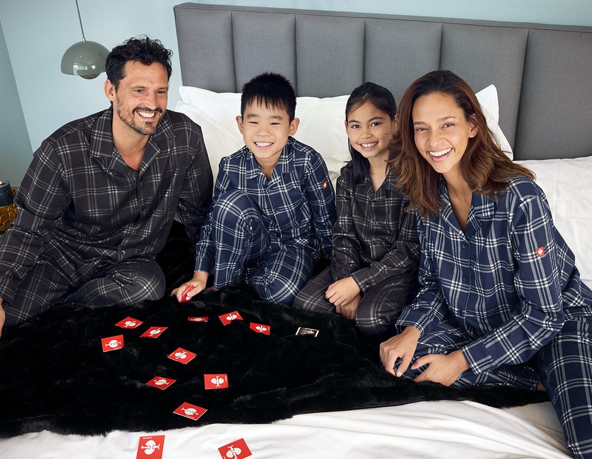 Additional image 4 e.s. Checkered Pyjama Top, children's deepblue/white