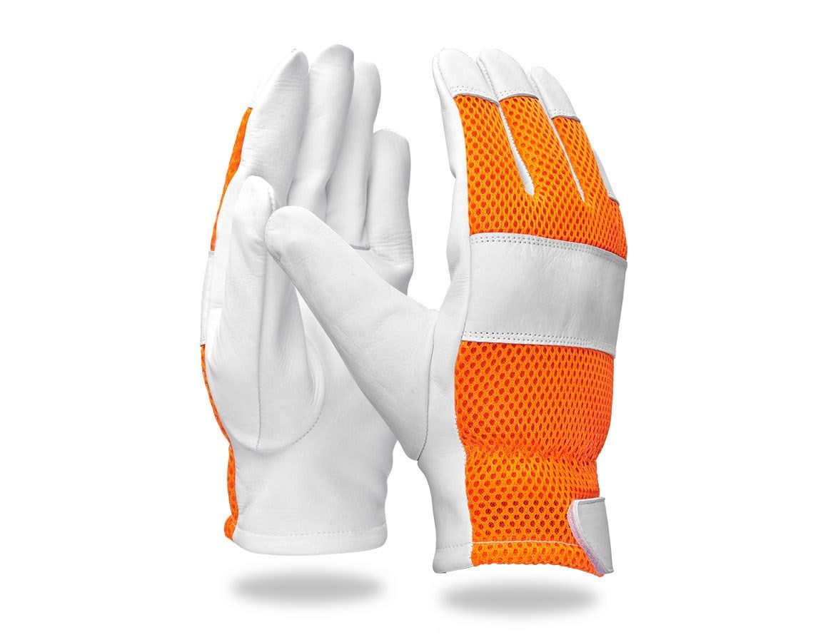 Primary image e.s. Leather gloves Mesh orange