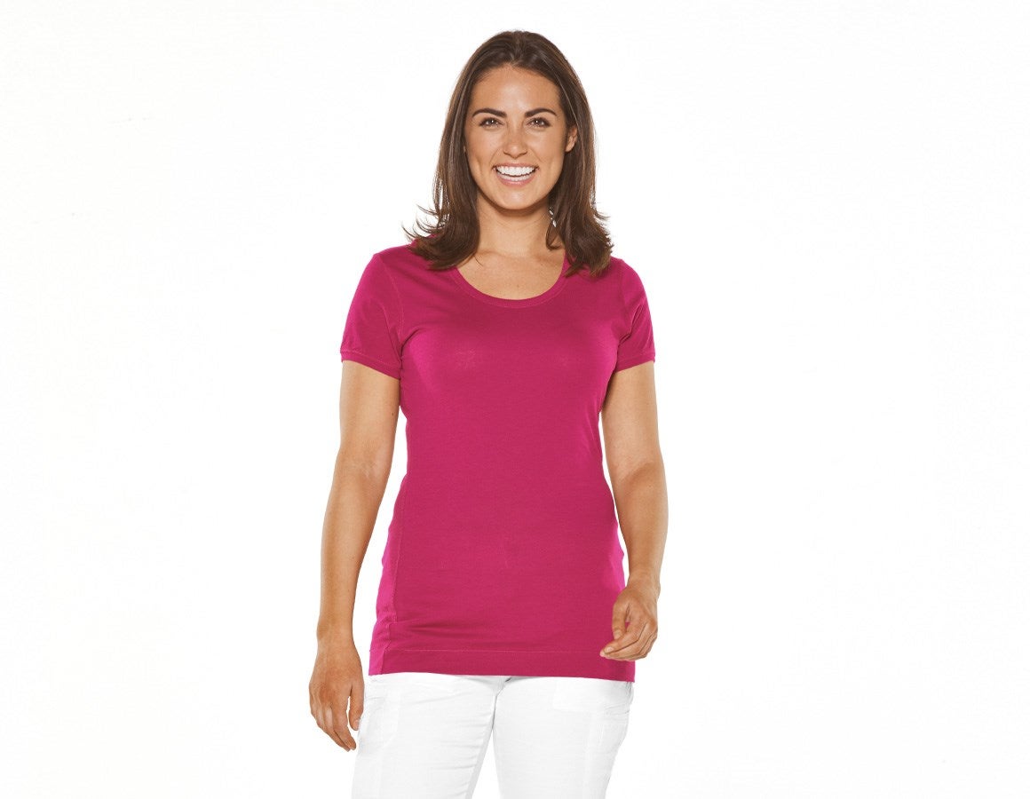 Main action image e.s. Long shirt cotton, ladies' berry