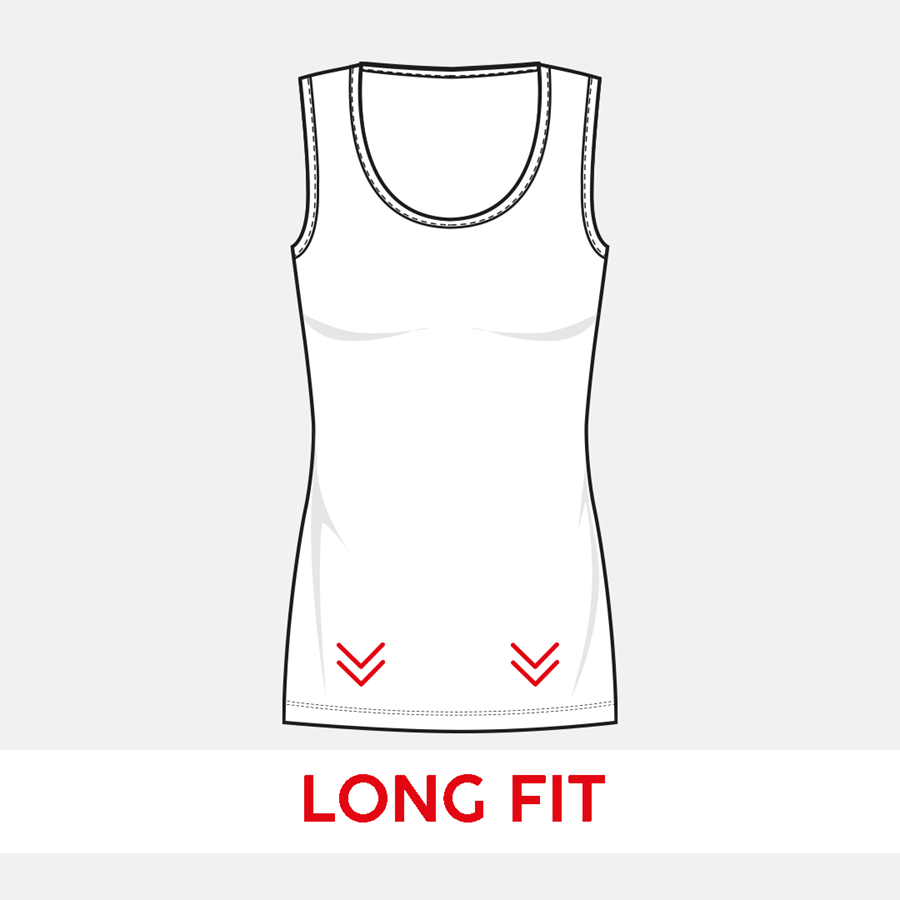 Detailed image e.s. Long tank cotton, ladies' white