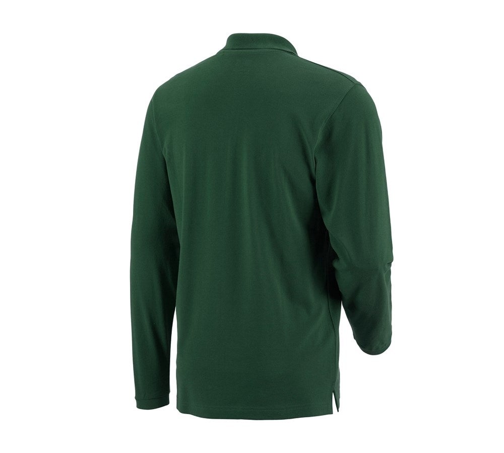 Secondary image e.s. Longsleeve polo cotton Pocket green