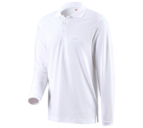 Primary image e.s. Longsleeve polo cotton Pocket white