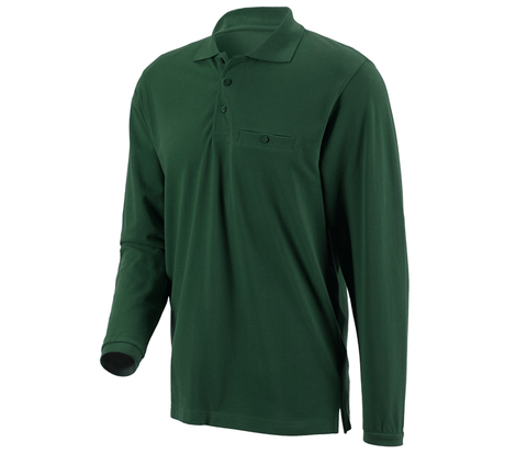 Primary image e.s. Longsleeve polo cotton Pocket green