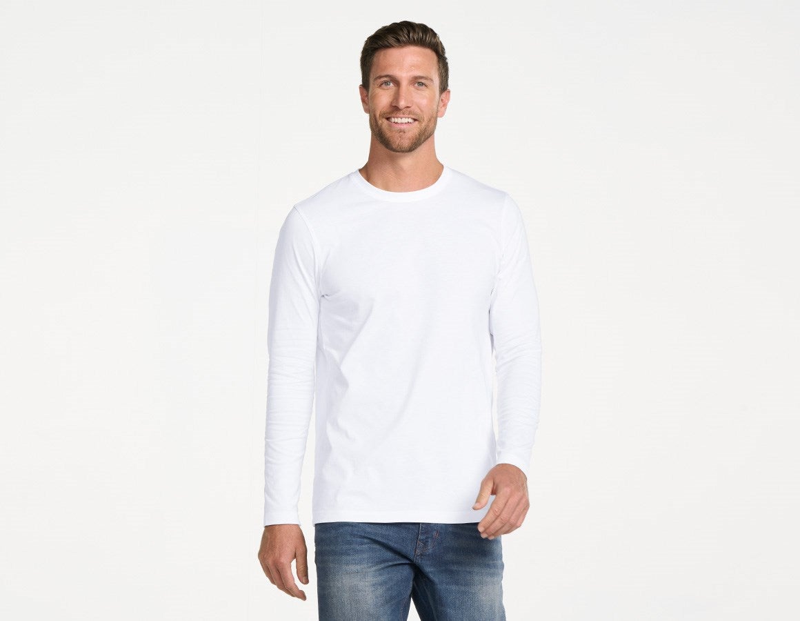 Main action image e.s. Longsleeve cotton, long fit white