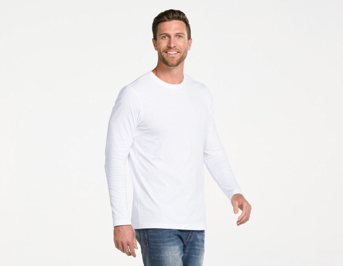 Additional image 1 e.s. Longsleeve cotton, long fit white