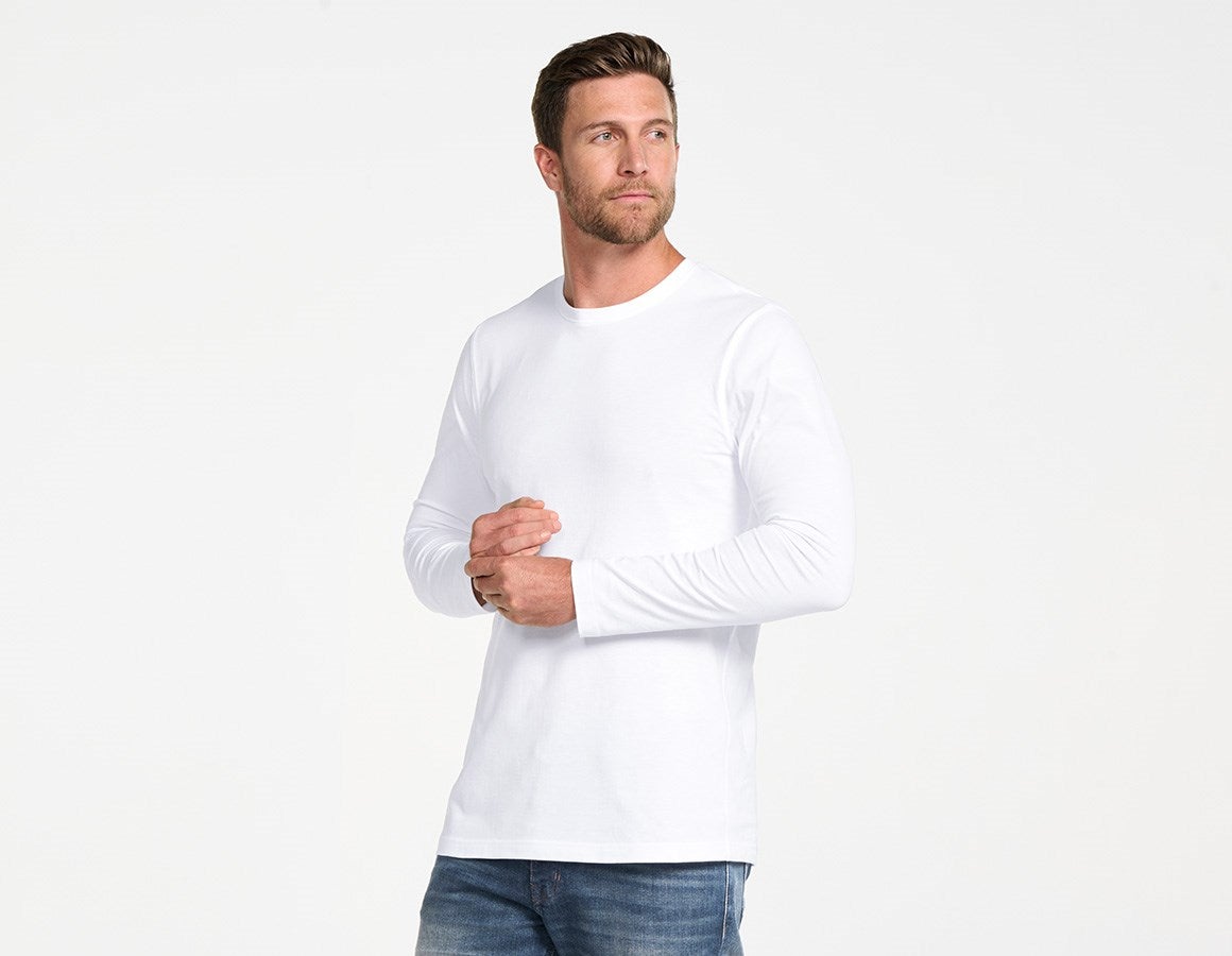 Additional image 2 e.s. Longsleeve cotton, long fit white