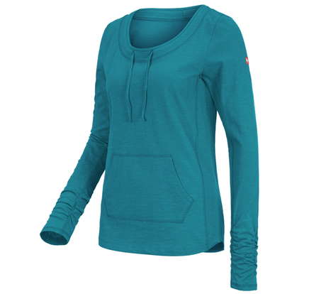 Primary image e.s. Longsleeve cotton slub, ladies' ocean