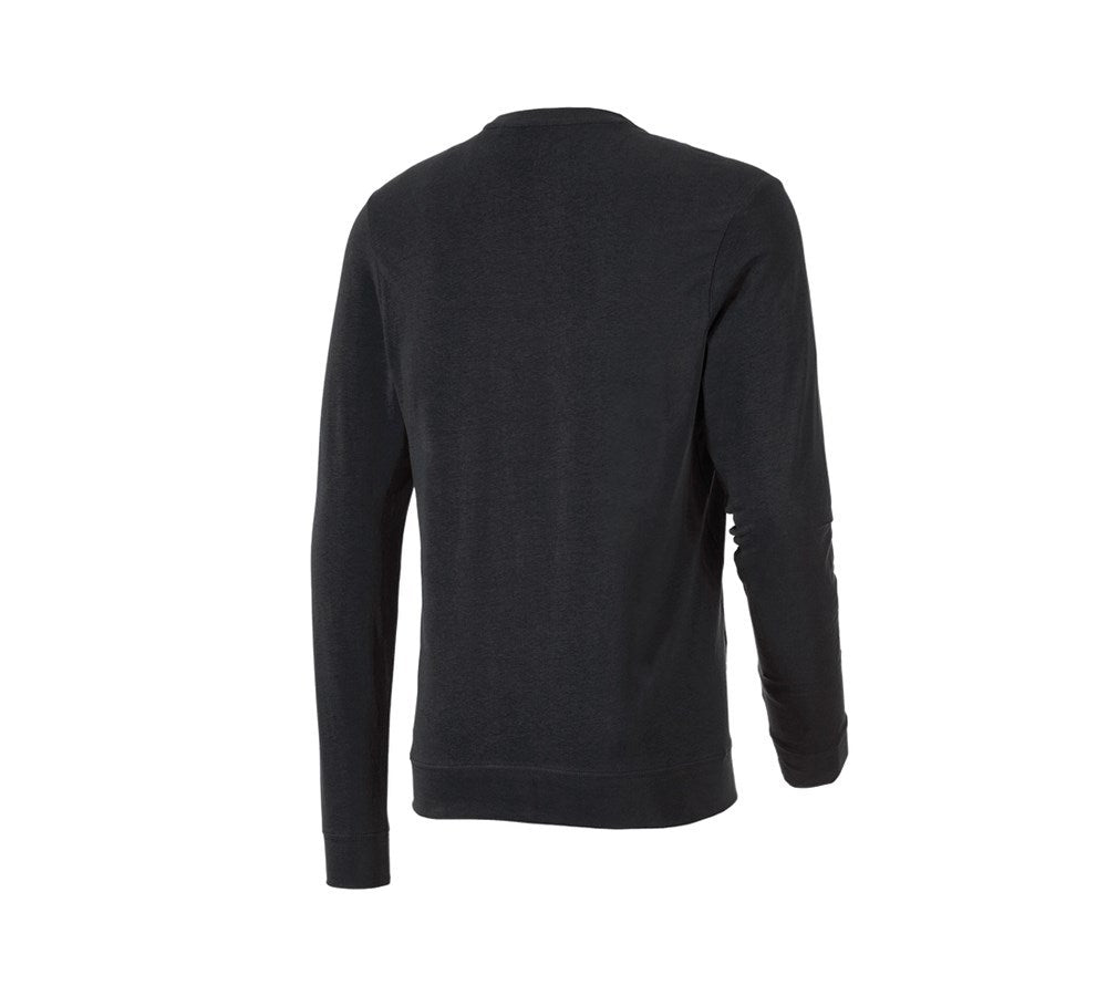 Secondary image e.s. Long sleeve cotton stretch black