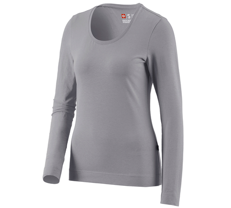 Primary image e.s. Longsleeve cotton stretch, ladies' platinum