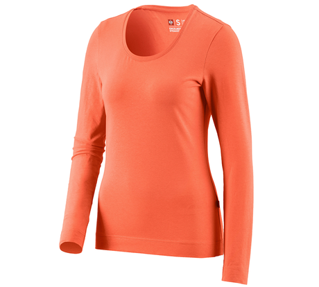 Primary image e.s. Longsleeve cotton stretch, ladies' nectarine